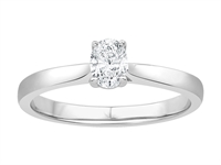 Ring 14kt hvid oval 0,30ct w/Si | By Gotte´S